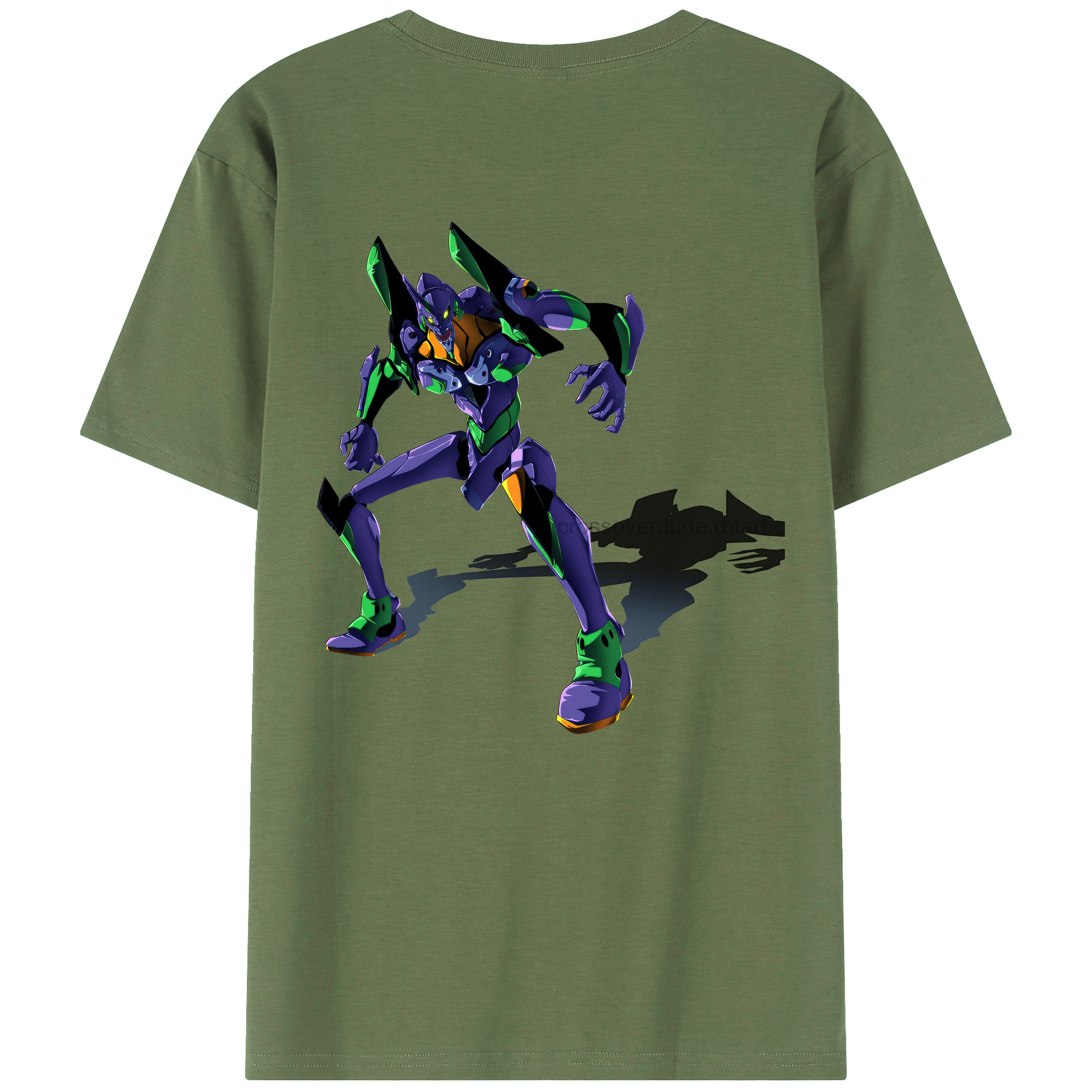 （画像用） EVA 新世紀エヴァンゲリオン 綿100％ メンズ半袖Tシャツ（バックプリント） 通気性